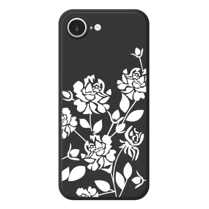 Coque iPhone 17e / 16e Fleurs Blanches Silhouettes