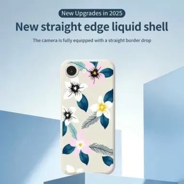 Coque iPhone 17e / 16e Motif Floral Bords Droits