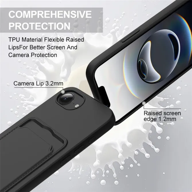 Coque iPhone 17e / 16e avec Mini Cordon Silicone et Porte-carte