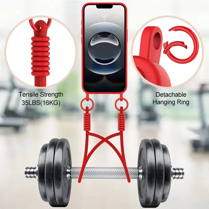 Coque iPhone 17e / 16e avec Mini Cordon Silicone et Porte-carte
