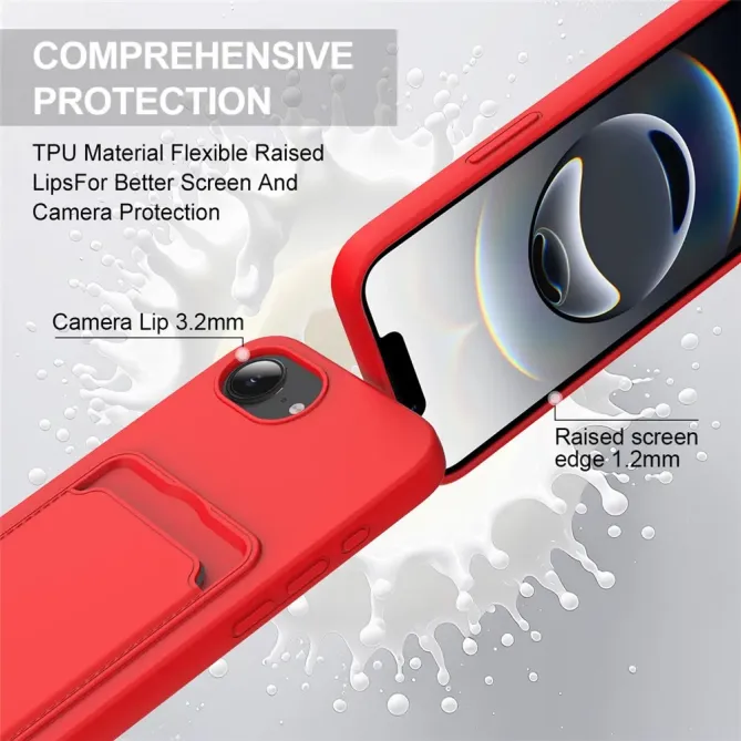 Coque iPhone 17e / 16e avec Mini Cordon Silicone et Porte-carte