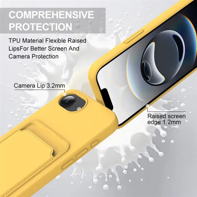 Coque iPhone 17e / 16e avec Mini Cordon Silicone et Porte-carte