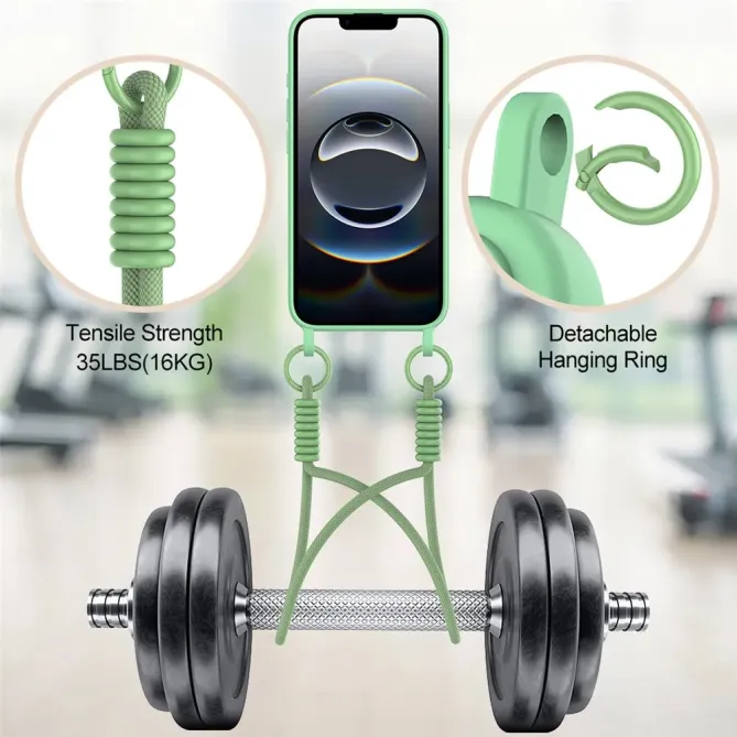 Coque iPhone 17e / 16e avec Mini Cordon Silicone et Porte-carte