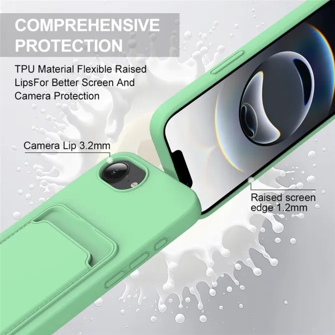 Coque iPhone 17e / 16e avec Mini Cordon Silicone et Porte-carte