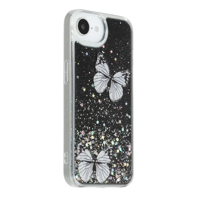 Coque iPhone 17e / 16e Epoxy Papillons Starry Sky