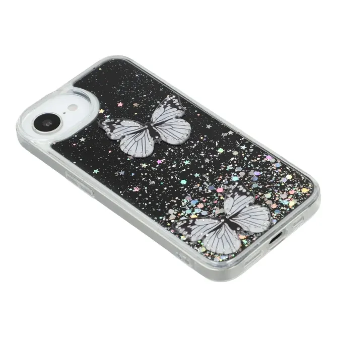 Coque iPhone 17e / 16e Epoxy Papillons Starry Sky