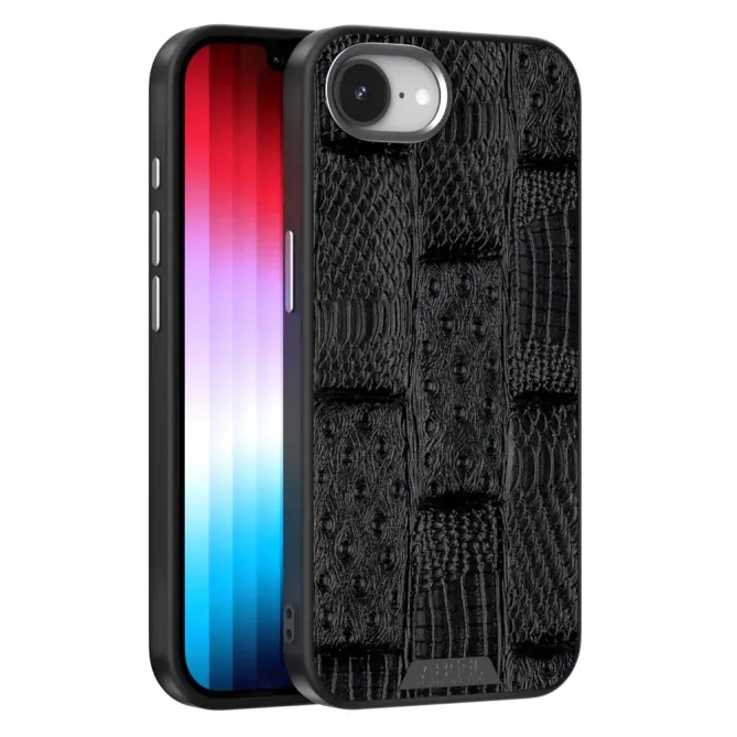 Coque iPhone 17e / 16e Cuir Véritable Beast Texture MagSafe
