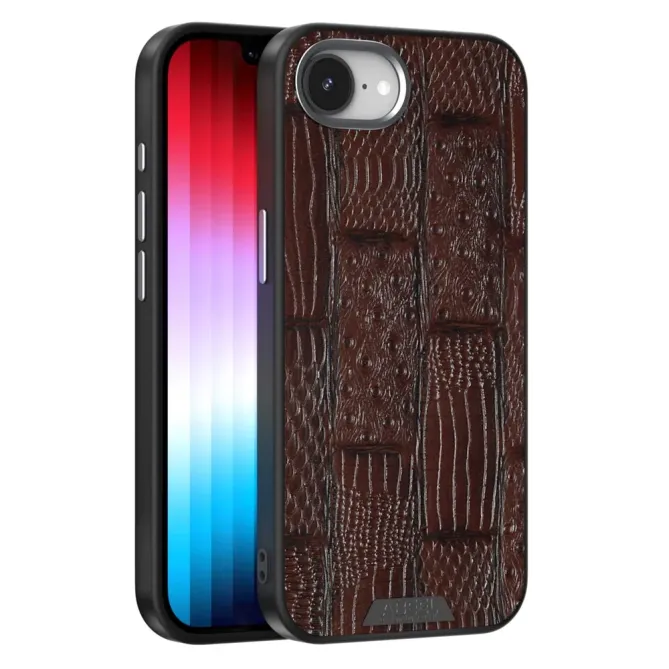 Coque iPhone 17e / 16e Cuir Véritable Beast Texture MagSafe