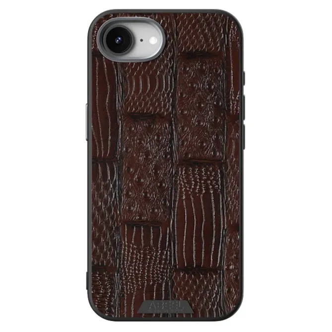 Coque iPhone 17e / 16e Cuir Véritable Beast Texture MagSafe