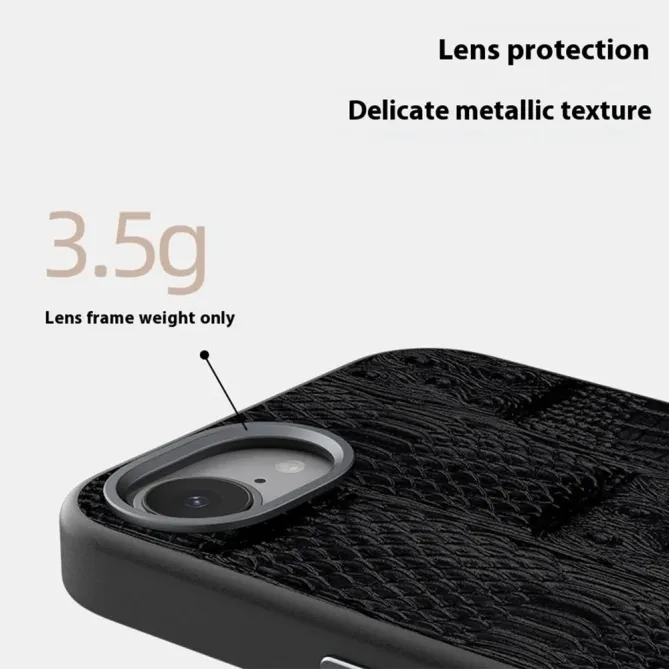 Coque iPhone 17e / 16e Cuir Véritable Beast Texture MagSafe
