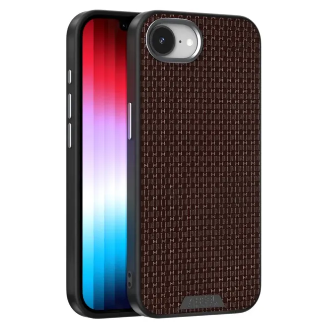 Coque iPhone 17e / 16e ABEEL Cuir Véritable Texturé MagSafe