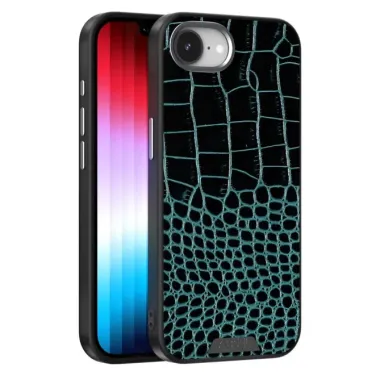 Coque iPhone 17e / 16e Effet Cuir Crocodile Compatible MagSafe