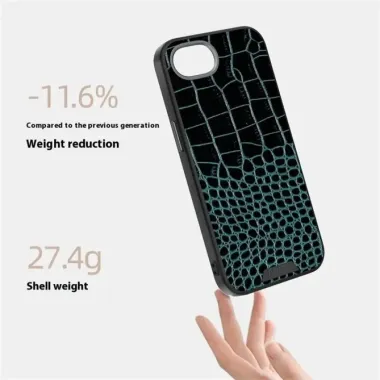 Coque iPhone 17e / 16e Effet Cuir Crocodile Compatible MagSafe