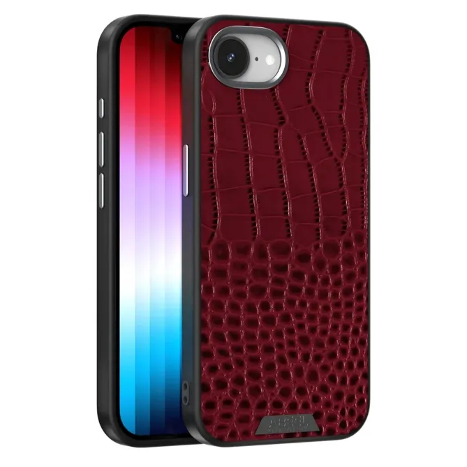 Coque iPhone 17e / 16e Effet Cuir Crocodile Compatible MagSafe