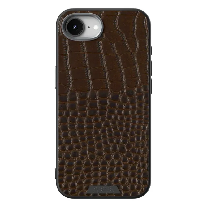 Coque iPhone 17e / 16e Effet Cuir Crocodile Compatible MagSafe