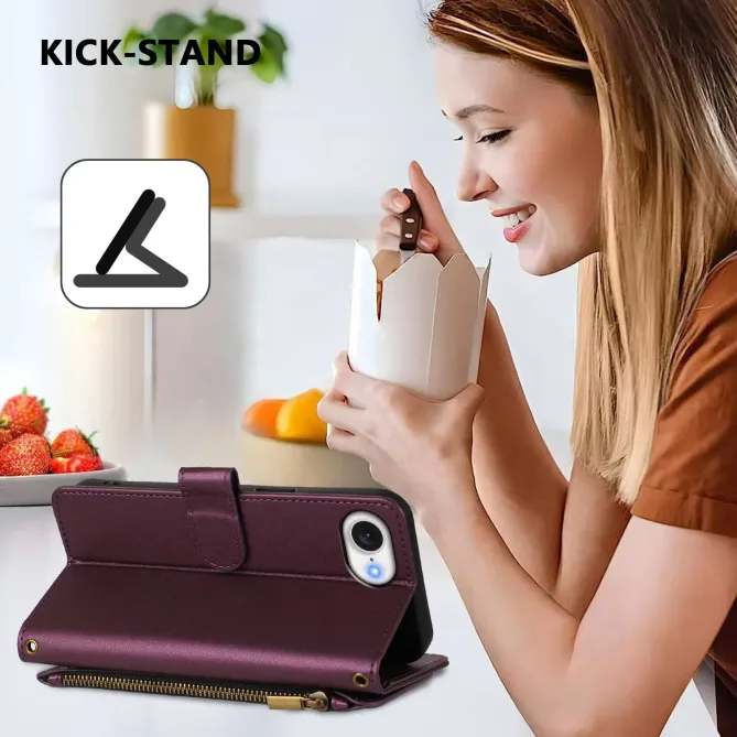 Housse iPhone 17e / 16e Portefeuille Papillons & Fleurs RFID