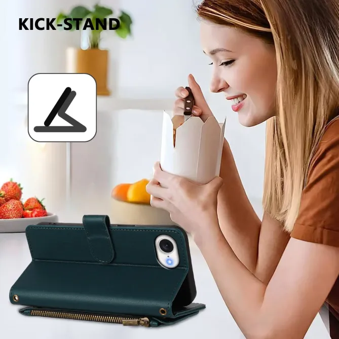 Housse iPhone 17e / 16e Portefeuille Papillons & Fleurs RFID