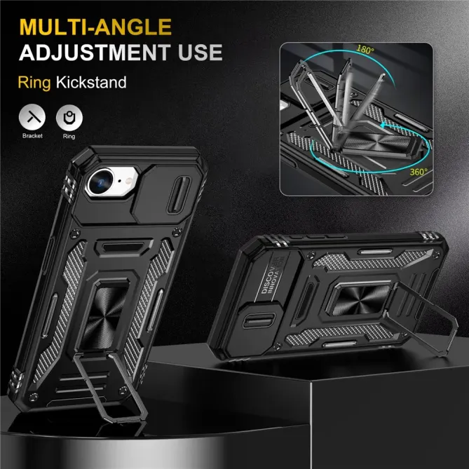 Coque iPhone 17e / 16e Armor Case avec Cache Objectif et Anneau