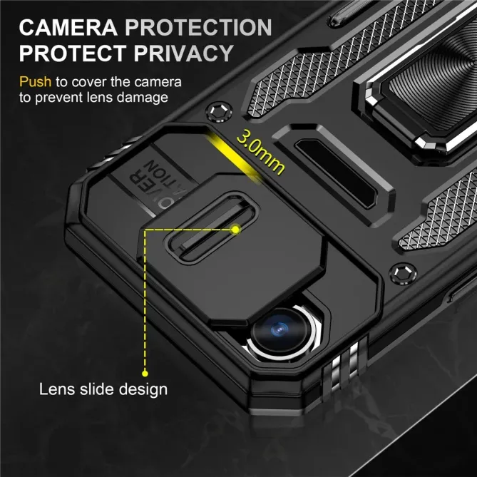 Coque iPhone 17e / 16e Armor Case avec Cache Objectif et Anneau