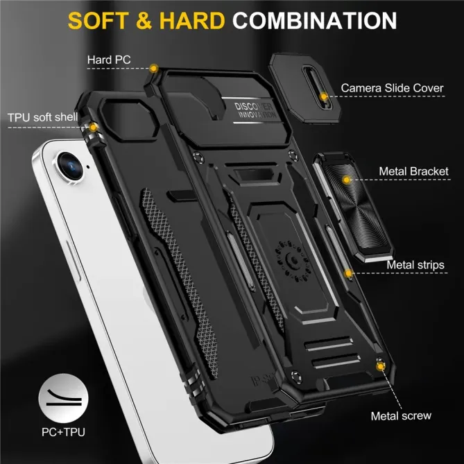 Coque iPhone 17e / 16e Armor Case avec Cache Objectif et Anneau