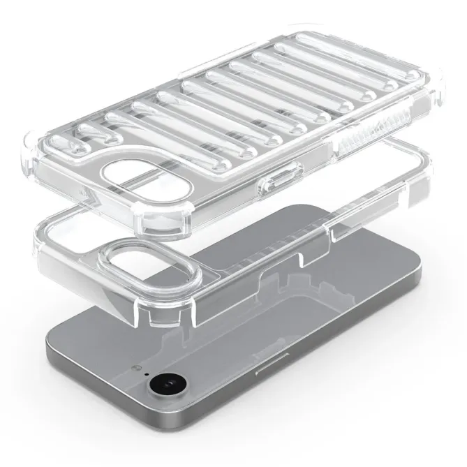 Coque iPhone 17e / 16e Armor Rayures Bi-matière Amovible