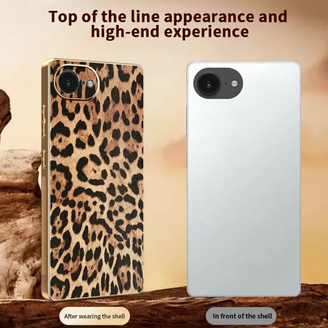 Coque iPhone 17e / 16e Effet Cuir Léopard