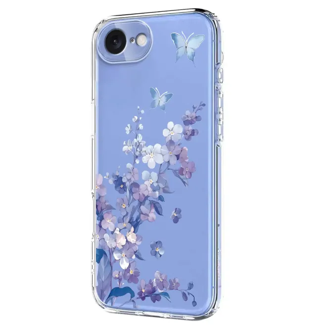 Coque iPhone 17e / 16e Silicone Motifs Fleurs et Papillons