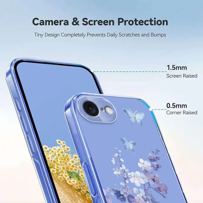 Coque iPhone 17e / 16e Silicone Motifs Fleurs et Papillons