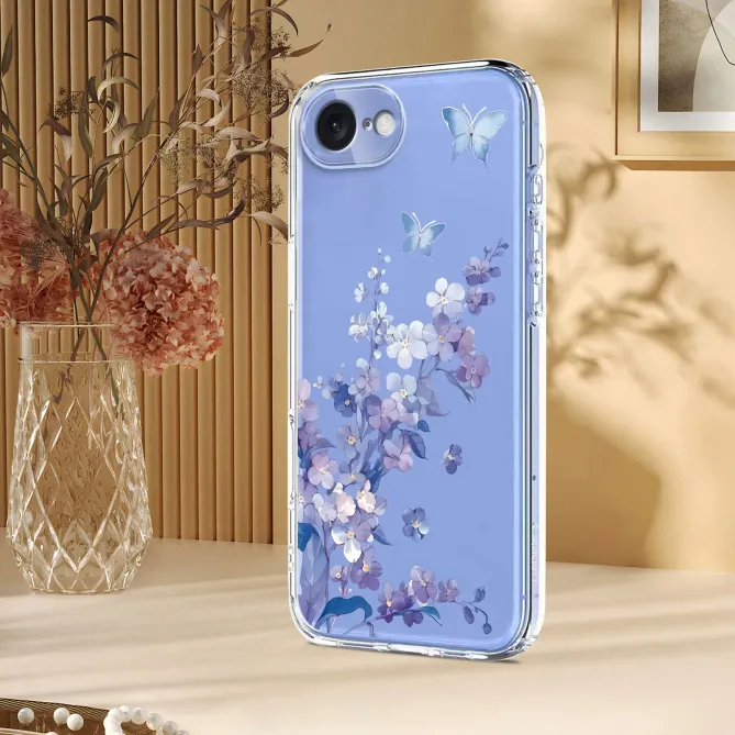 Coque iPhone 17e / 16e Silicone Motifs Fleurs et Papillons