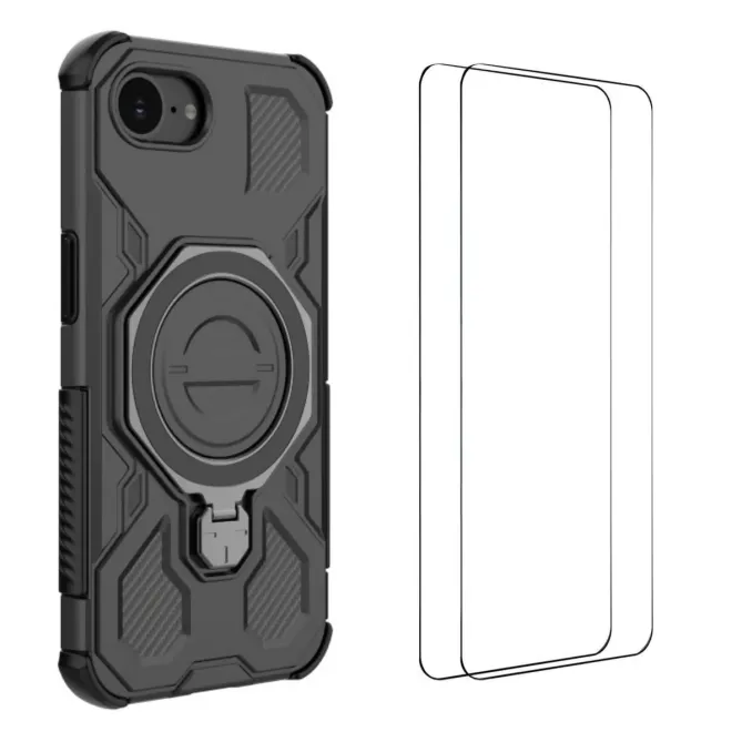 Coque iPhone 17e / 16e avec support + 2 films écran KJ Series
