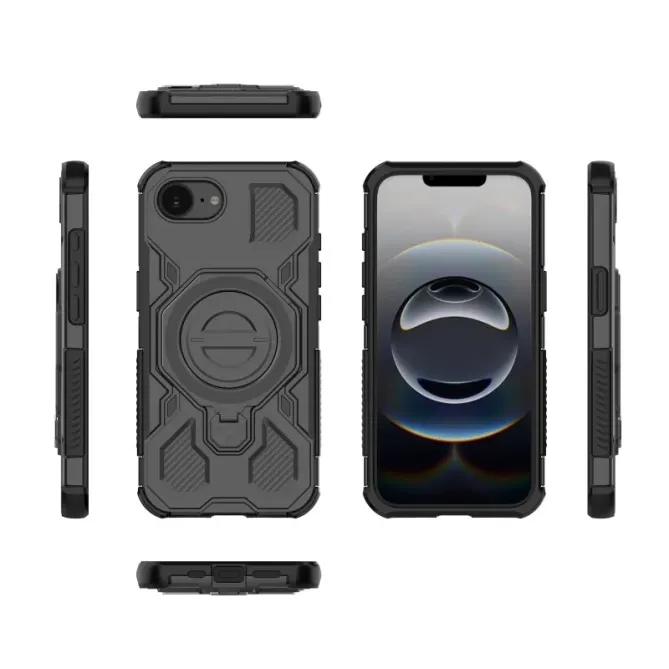 Coque iPhone 17e / 16e avec support + 2 films écran KJ Series