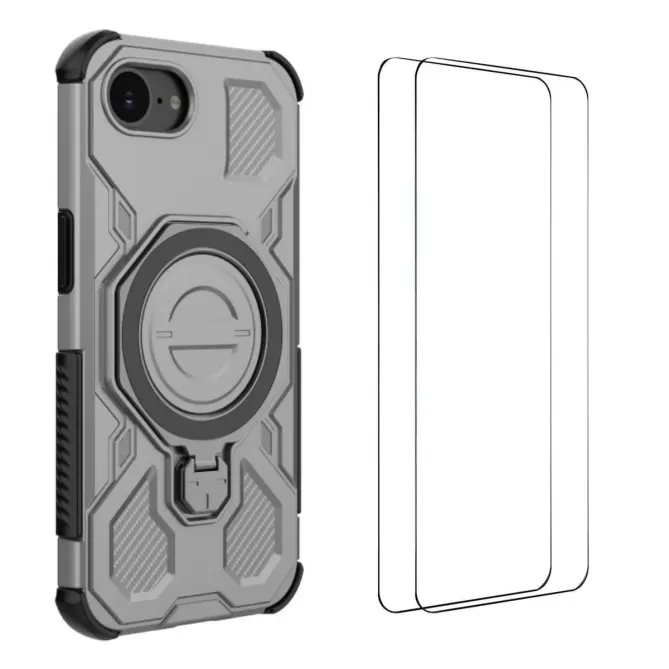 Coque iPhone 17e / 16e avec support + 2 films écran KJ Series