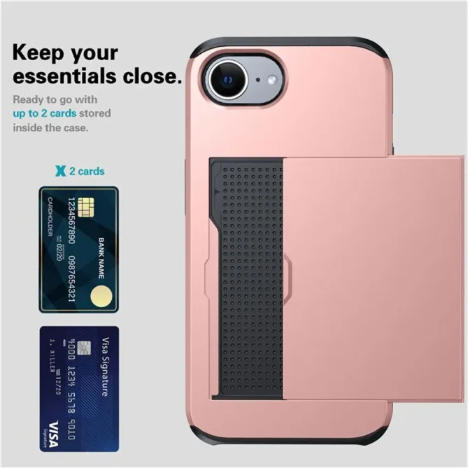 Coque iPhone 17e / 16e Antichoc avec Porte-Carte Coulissant