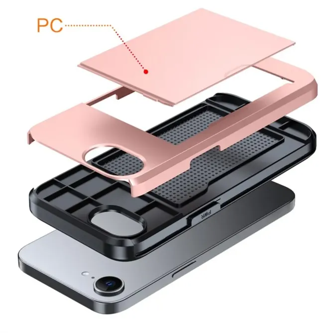 Coque iPhone 17e / 16e Antichoc avec Porte-Carte Coulissant