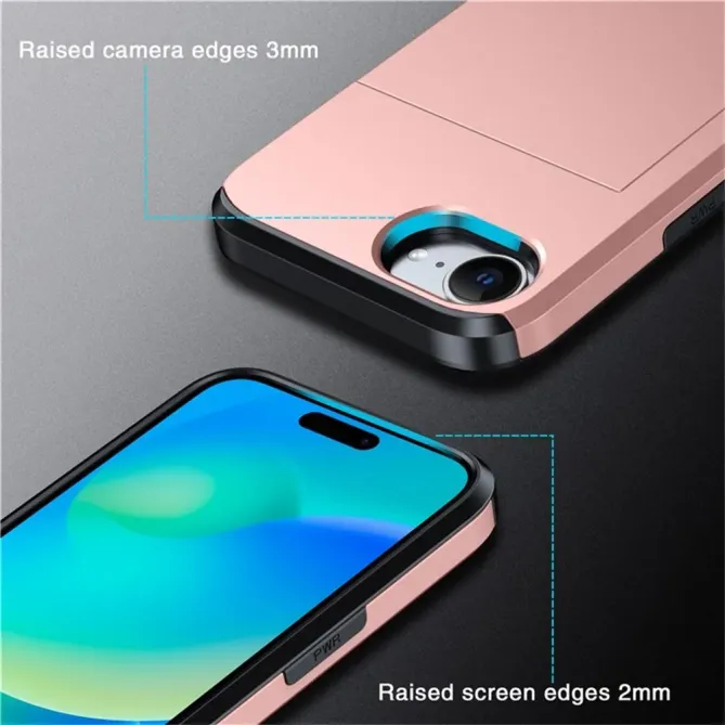Coque iPhone 17e / 16e Antichoc avec Porte-Carte Coulissant