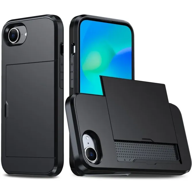 Coque iPhone 17e / 16e Antichoc avec Porte-Carte Coulissant