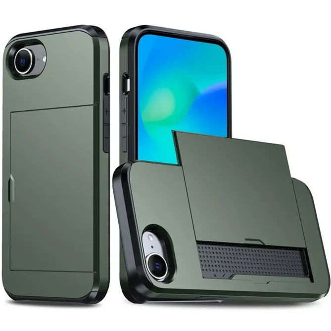 Coque iPhone 17e / 16e Antichoc avec Porte-Carte Coulissant