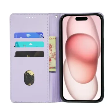 Flip Cover iPhone 17e / 16e Coeurs Design Trèfle Violet clair - photo 27