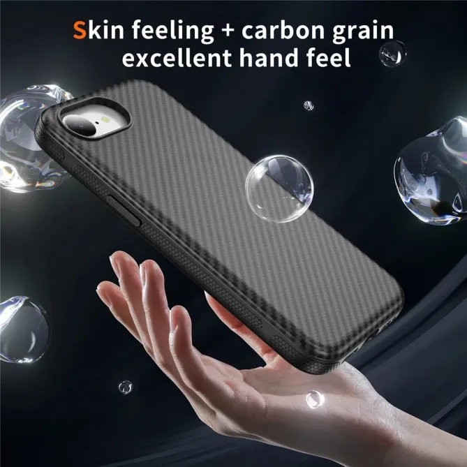 Coque iPhone 17e / 16e Compatible MagSafe Texture Carbone
