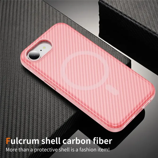 Coque iPhone 17e / 16e Compatible MagSafe Texture Carbone
