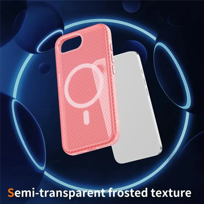 Coque iPhone 17e / 16e Compatible MagSafe Texture Carbone