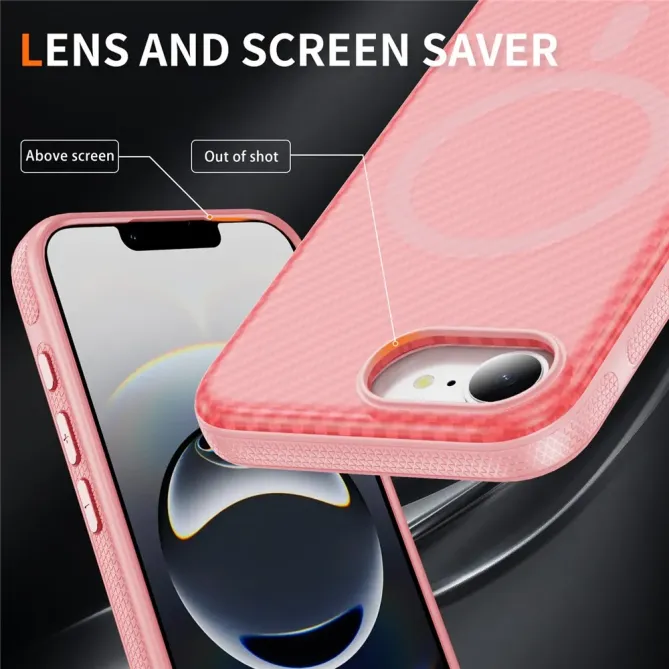 Coque iPhone 17e / 16e Compatible MagSafe Texture Carbone