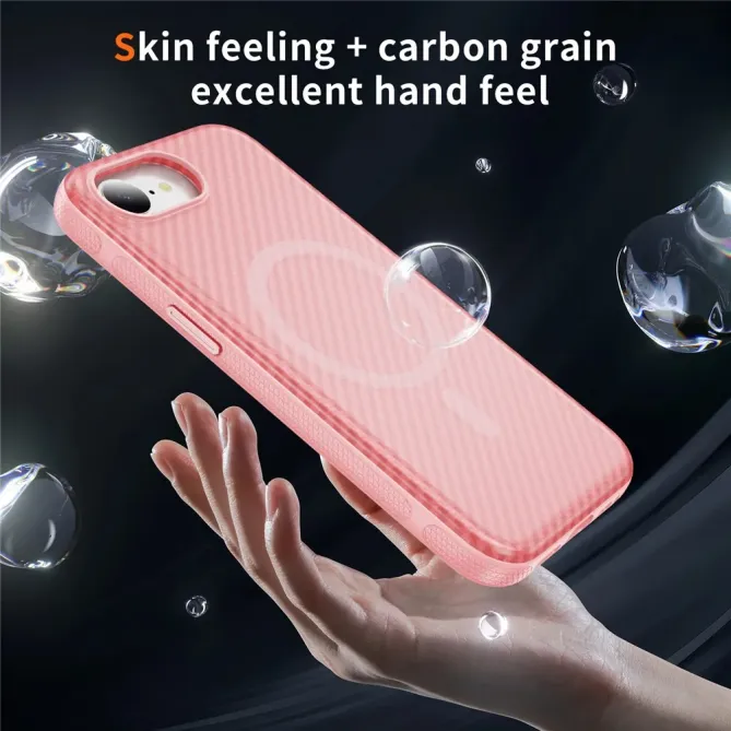 Coque iPhone 17e / 16e Compatible MagSafe Texture Carbone