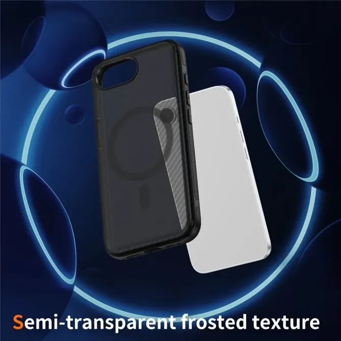 Coque iPhone 17e / 16e Compatible MagSafe Texture Carbone