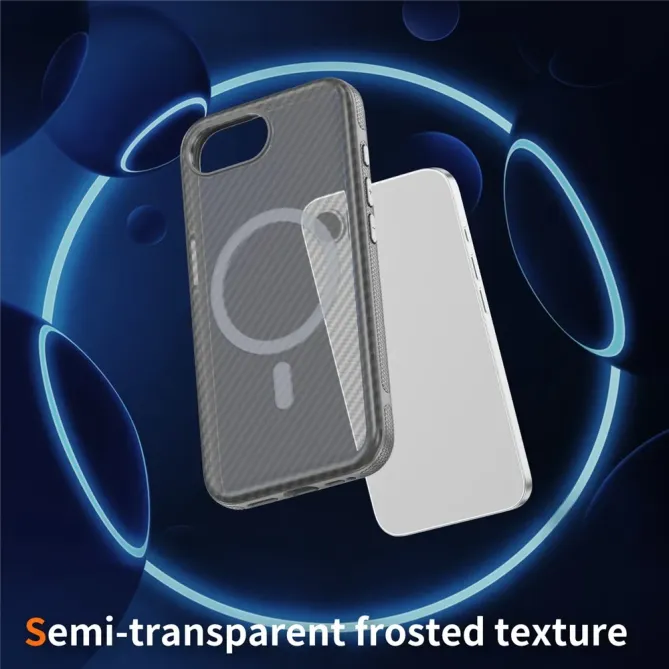 Coque iPhone 17e / 16e Compatible MagSafe Texture Carbone