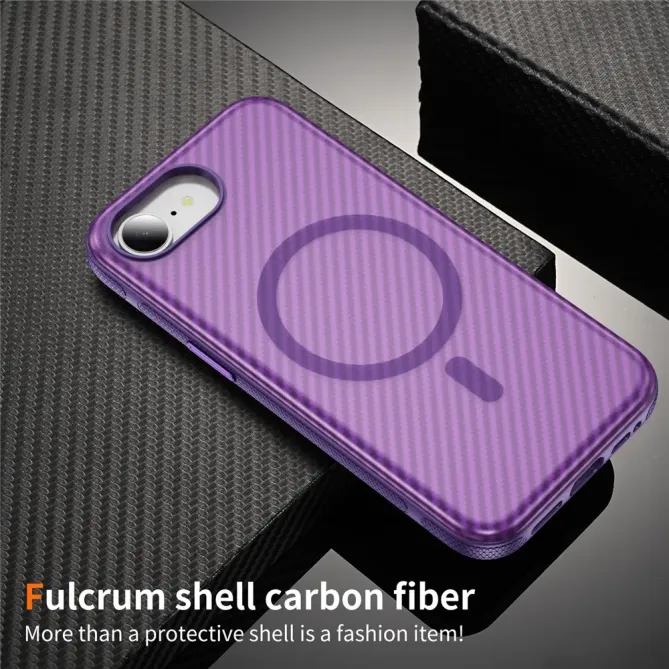 Coque iPhone 17e / 16e Compatible MagSafe Texture Carbone