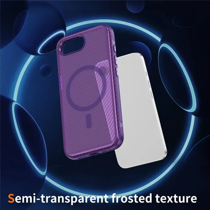 Coque iPhone 17e / 16e Compatible MagSafe Texture Carbone