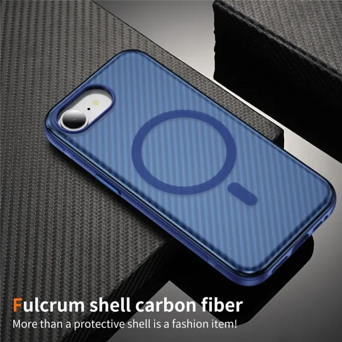Coque iPhone 17e / 16e Compatible MagSafe Texture Carbone
