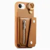 Coque iPhone 17e / 16e Portefeuille Effet Cuir avec Anneau et Fermeture Zippée