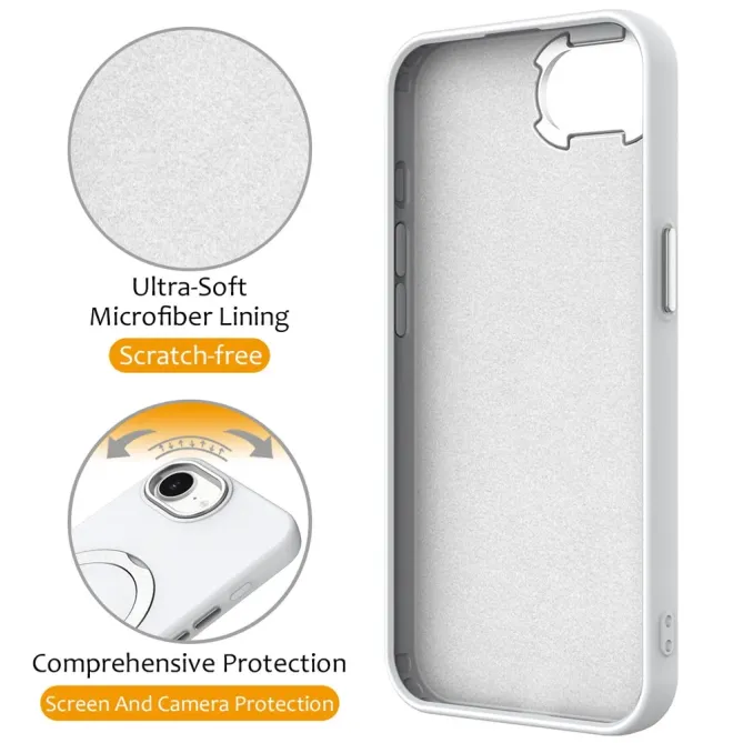 Coque iPhone 17e / 16e Compatible MagSafe Silicone avec Anneau Support Rotatif